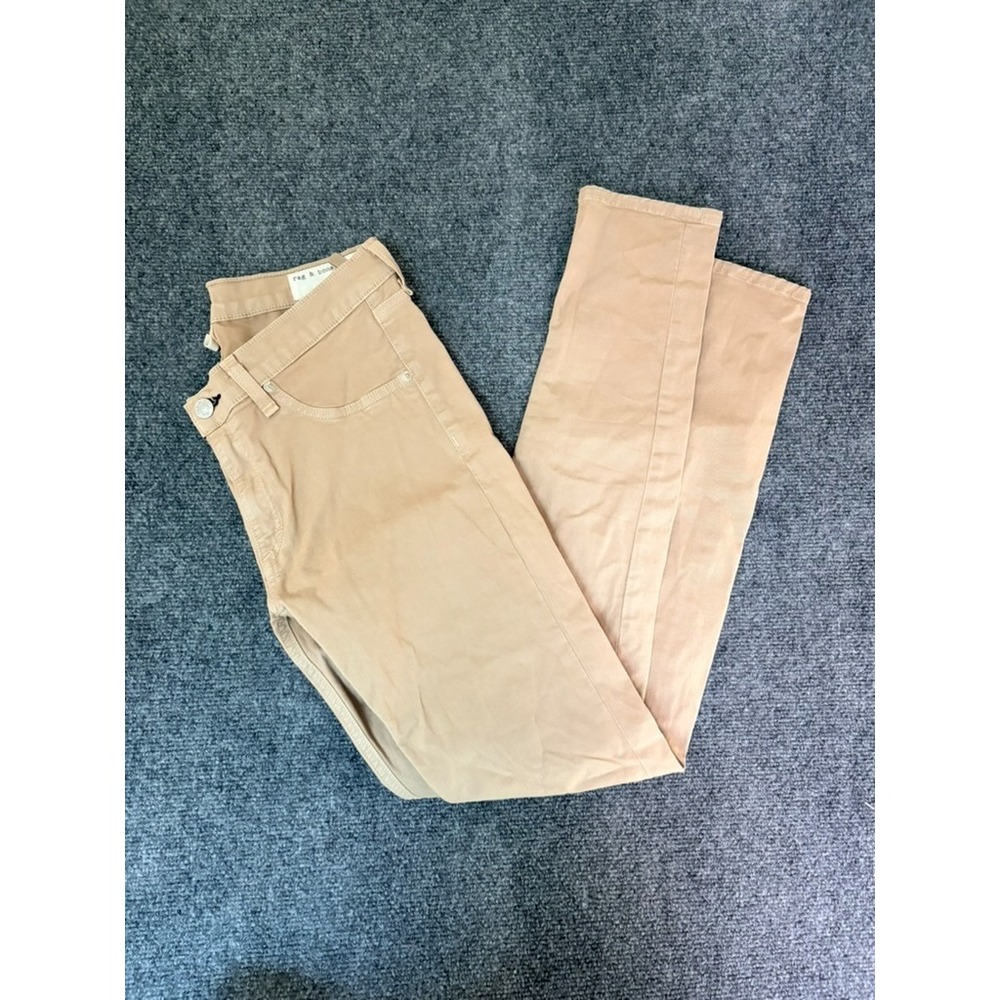 Rag & Bone Jeans Women Skinny Legging‎ Light Khaki Cotton Blend Mid Rise Size 28